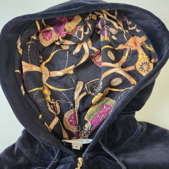 St. John Sport Velour Full Zip Hoodie Womens S‎ Black Relaxed Fit Old Money - Picture 7 of 12